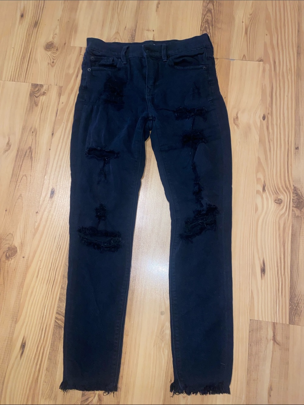 Express Women's Skinny Ripped Jeans - Black